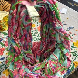 Lilly Pulitzer Vibrant Pink and Green Scarf